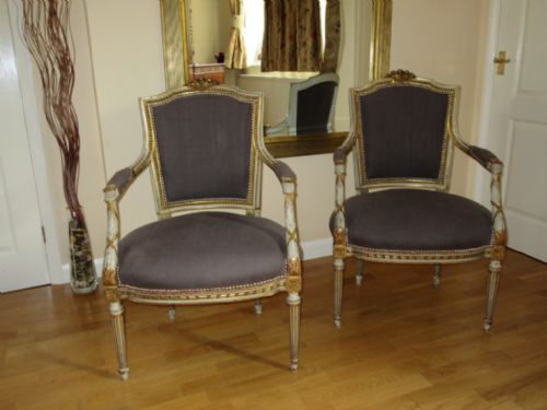 fine pair of french 19th century fauteuils open armchairs circa 1880 - CATEGORY: ANTIQUE CHAIRS - DATED 1880