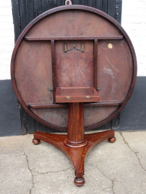 WILLIAM IV MAHOGANY TILT TOP BREAKFAST TABLE DINING TABLE CIRCA 1840 - ADDITIONAL PHOTO 3