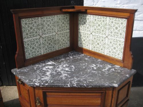 PAIR OF VICTORIAN CORNER WASHSTANDS BY MAPLE CO CIRCA 1885 - ADDITIONAL PHOTO 5