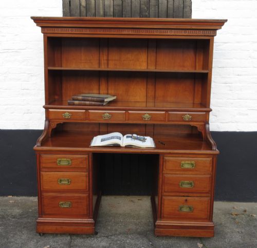 mahogany pedestal students desk circa 1885 - CATEGORY: ANTIQUE DESKS - DATED VICTORIAN