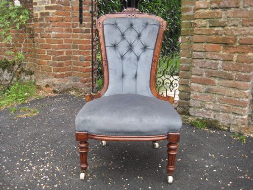 victorian walnut nursing bedroom chair circa 1880 - CATEGORY: ANTIQUE CHAIRS - DATED VICTORIAN