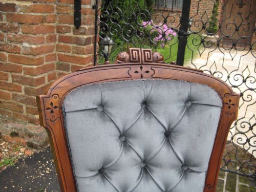 VICTORIAN WALNUT NURSING BEDROOM CHAIR CIRCA 1880 - ADDITIONAL PHOTO 1