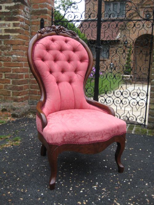 victorian mahogany nursing bedroom chair circa 1890 - CATEGORY: ANTIQUE CHAIRS - DATED VICTORIAN