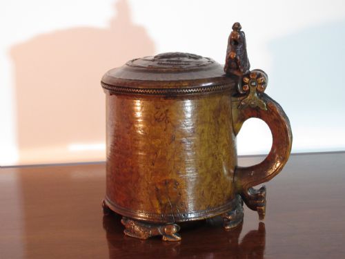 fine and rare carved ceremonial lion peg tankard circa 1730 norwegian - CATEGORY: ANTIQUE JUGS - DATED 18TH CENTURY