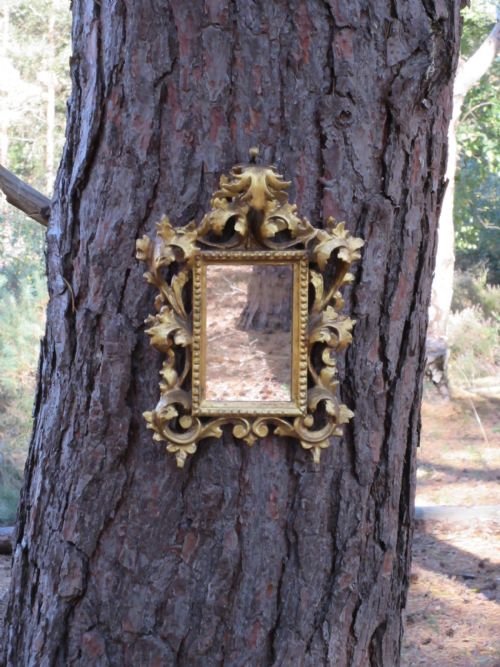 SMALL 19TH CENTURY FLORENTINE GILTWOOD MIRROR CIRCA 1850 - ADDITIONAL PHOTO 1
