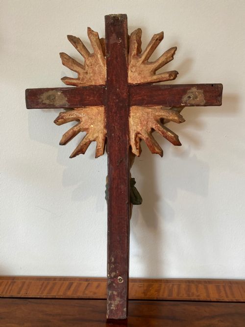 CARVED ITALIAN CRUCIFIX FLORENTINE CIRCA 19TH CENTURY - ADDITIONAL PHOTO 3