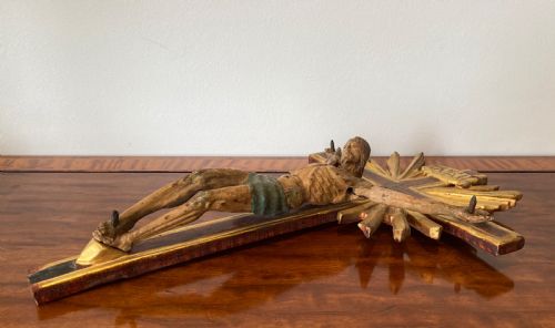 CARVED ITALIAN CRUCIFIX FLORENTINE CIRCA 19TH CENTURY - ADDITIONAL PHOTO 4