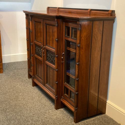 AESTHETIC MOVEMENT ANGLO JAPANESE WALNUT SIDE CABINET CIRCA 1880 - ADDITIONAL PHOTO 1