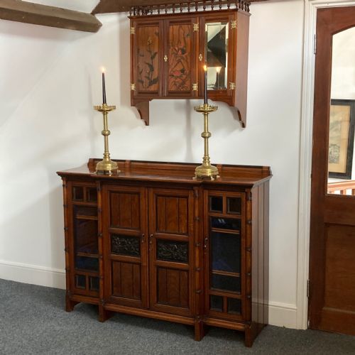 AESTHETIC MOVEMENT ANGLO JAPANESE WALNUT SIDE CABINET CIRCA 1880 - ADDITIONAL PHOTO 2