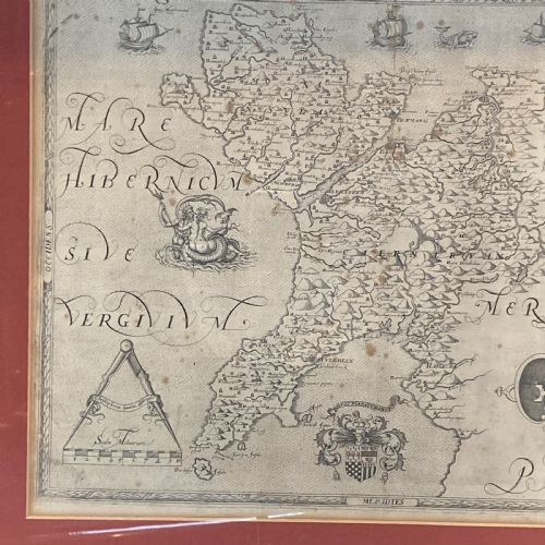 MAP OF CAERNARVON AND ANGLESEY BY CHRISTOPHER SAXTON CIRCA 1642 - ADDITIONAL PHOTO 3