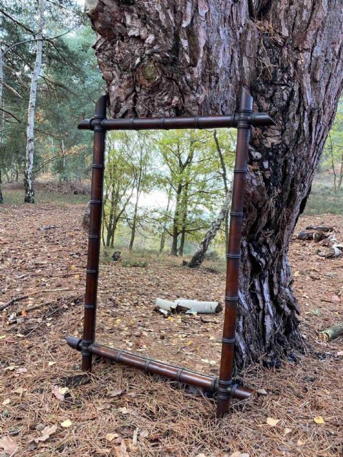 french faux bamboo mirror circa 1880 - CATEGORY: ANTIQUE MIRRORS - DATED VICTORIAN