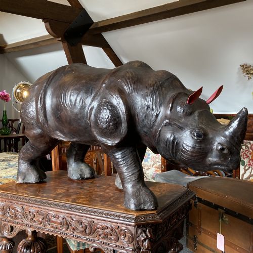 liberty of london leather rhino circa 1900 - CATEGORY: ANTIQUE MISCELLANEOUS - DATED 1900