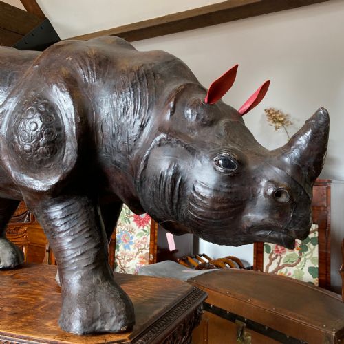 LIBERTY OF LONDON LEATHER RHINO CIRCA 1900 - ADDITIONAL PHOTO 1