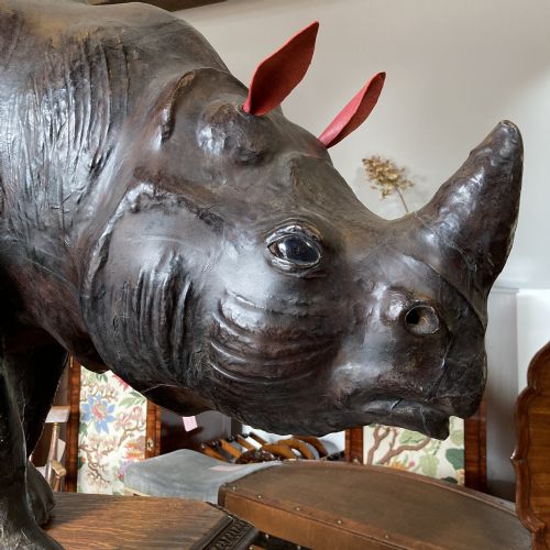 LIBERTY OF LONDON LEATHER RHINO CIRCA 1900 - ADDITIONAL PHOTO 3