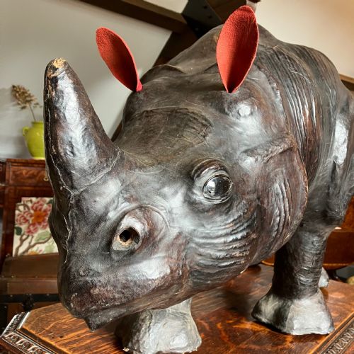 LIBERTY OF LONDON LEATHER RHINO CIRCA 1900 - ADDITIONAL PHOTO 4