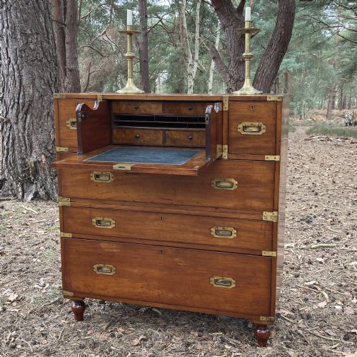HILL MILLARD SECRETAIRE MILITARY CAMPAIGN CHEST CIRCA 1875 - ADDITIONAL PHOTO 3