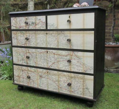 VICTORIAN PAINTED PINE CHEST OF DRAWERS CIRCA 1880 - ADDITIONAL PHOTO 3