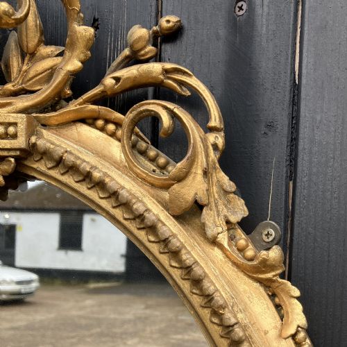 CARVED GILTWOOD OVAL GIRANDOLE WALL MIRROR CIRCA 1880 - ADDITIONAL PHOTO 3