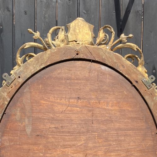 CARVED GILTWOOD OVAL GIRANDOLE WALL MIRROR CIRCA 1880 - ADDITIONAL PHOTO 12