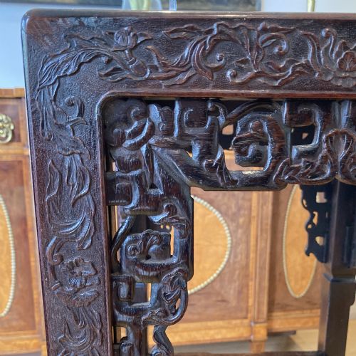 LATE 19TH CENTURY CHINESE 2TIER HONGMU PEDESTAL OR URN STAND QING DYNASTY CIRCA 1880 - ADDITIONAL PHOTO 2