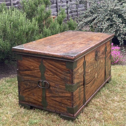 SWEDISH PINE MARRIAGE CHEST BLANKET BOX CIRCA 1819 - ADDITIONAL PHOTO 2