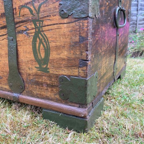 SWEDISH PINE MARRIAGE CHEST BLANKET BOX CIRCA 1819 - ADDITIONAL PHOTO 7