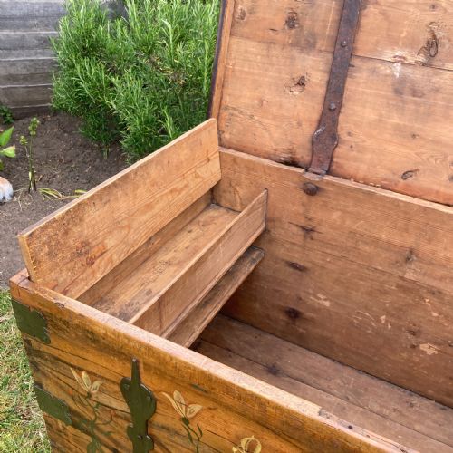 SWEDISH PINE MARRIAGE CHEST BLANKET BOX CIRCA 1819 - ADDITIONAL PHOTO 10