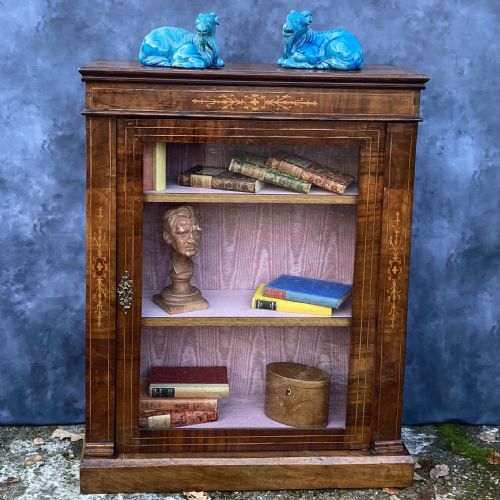 victorian inlaid walnut pier cabinet circa 1880 - CATEGORY: ANTIQUE CABINETS - DATED VICTORIAN