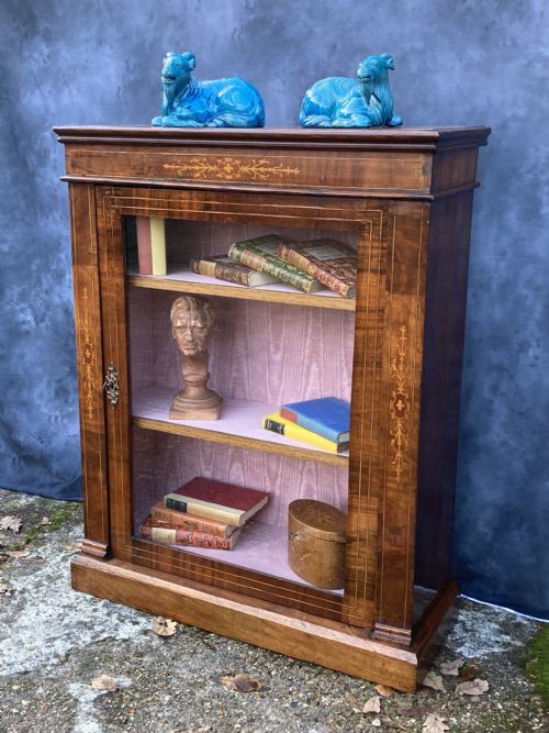 VICTORIAN INLAID WALNUT PIER CABINET CIRCA 1880 - ADDITIONAL PHOTO 3
