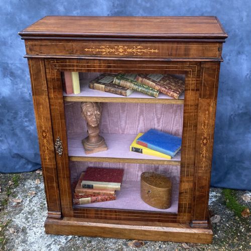 VICTORIAN INLAID WALNUT PIER CABINET CIRCA 1880 - ADDITIONAL PHOTO 8