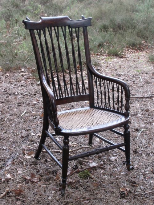 SIMULATED ROSEWOOD STICKBACK OR OPEN ARMCHAIR CIRCA 1830 - ADDITIONAL PHOTO 1