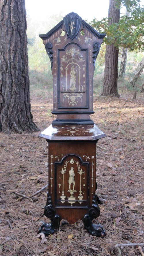 ITALIAN RENAISSANCE STYLE HALL CHAIR OF SGABELLO FORM CIRCA 1850 - ADDITIONAL PHOTO 1