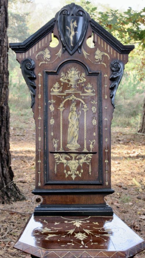 ITALIAN RENAISSANCE STYLE HALL CHAIR OF SGABELLO FORM CIRCA 1850 - ADDITIONAL PHOTO 3