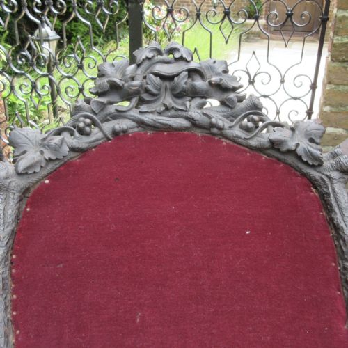 VERY RARE AND UNUSUAL 19TH CENTURY BLACK FOREST CARVED FOLDING CHAIR - ADDITIONAL PHOTO 1
