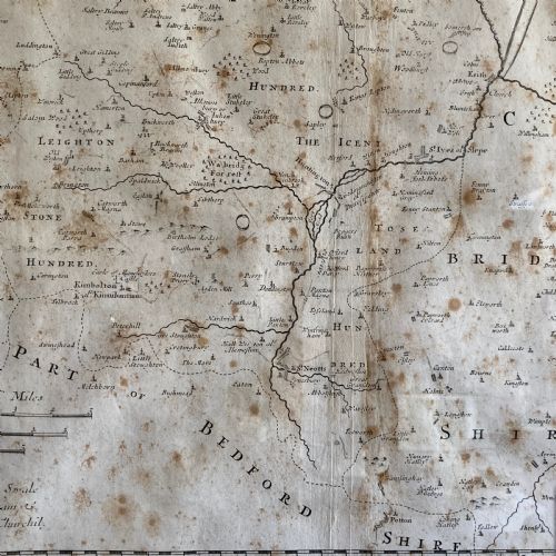 MAP OF HUNTINGTON SHIRE BY ROBERT MORDEN CIRCA 1722 - ADDITIONAL PHOTO 5