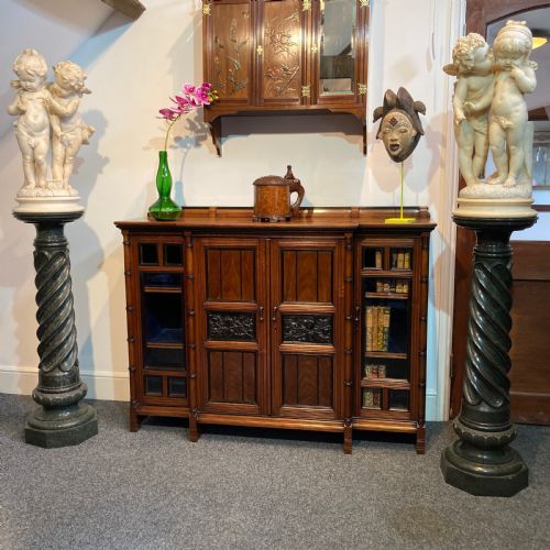 PAIR OF NEOCLASSICAL GREEN SERPENTINE MARBLE COLUMNS FRENCH 19TH CENTURY - ADDITIONAL PHOTO 3