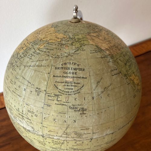 A BEAUTIFUL QUALITY GEORGE V PHILLIPS 8 BRITISH EMPIRE TERRESTRIAL GLOBE CIRCA 1930 - ADDITIONAL PHOTO 6