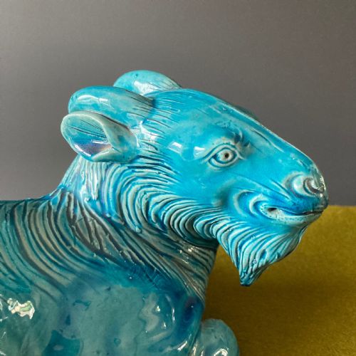 PAIR OF CHINESE TURQUOISE GLAZED PORCELAIN GOATS QING DYNASTY EARLY 19TH CENTURY - ADDITIONAL PHOTO 9