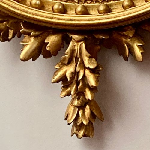 LARGE REGENCY GILTWOOD CONVEX MIRROR CIRCA 1815 - ADDITIONAL PHOTO 6