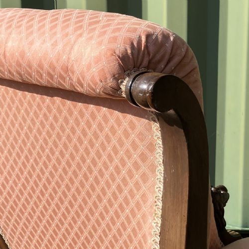 VICTORIAN MAHOGANY LIONS HEAD UPHOLSTERED ARMCHAIR CIRCA 1860 - ADDITIONAL PHOTO 7