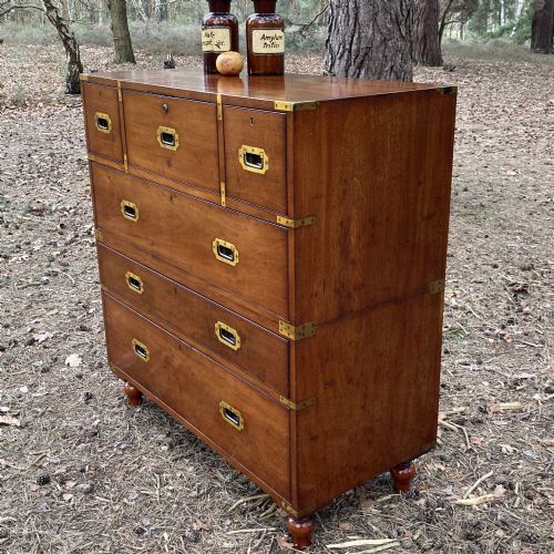 MAHOGANY SECRETAIRE MILITARY CAMPAIGN CHEST CIRCA 1899 - ADDITIONAL PHOTO 8