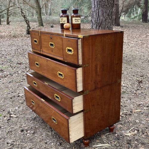 MAHOGANY SECRETAIRE MILITARY CAMPAIGN CHEST CIRCA 1899 - ADDITIONAL PHOTO 9