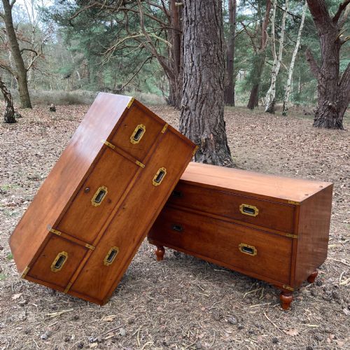 MAHOGANY SECRETAIRE MILITARY CAMPAIGN CHEST CIRCA 1899 - ADDITIONAL PHOTO 15