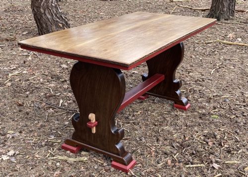 OAK AND ELM REFECTORY TABLE RETAILED BY HEALS OF LONDON CIRCA 1900 - ADDITIONAL PHOTO 1