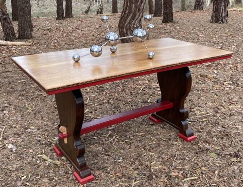 OAK AND ELM REFECTORY TABLE RETAILED BY HEALS OF LONDON CIRCA 1900 - ADDITIONAL PHOTO 3