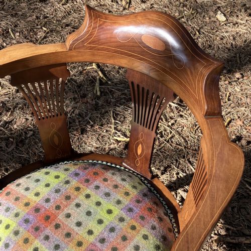 SUPER QUALITY PAIR OF EDWARDIAN MAHOGANY CORNER CHAIRS CIRCA 1900 - ADDITIONAL PHOTO 5