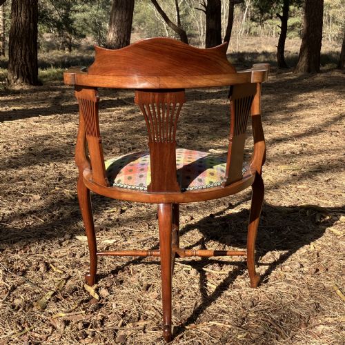 SUPER QUALITY PAIR OF EDWARDIAN MAHOGANY CORNER CHAIRS CIRCA 1900 - ADDITIONAL PHOTO 6