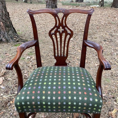 PAIR OF MAHOGANY OPEN ARMCHAIRS CARVERS CIRCA 1830 - ADDITIONAL PHOTO 3