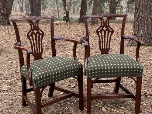 PAIR OF MAHOGANY OPEN ARMCHAIRS CARVERS CIRCA 1830 - ADDITIONAL PHOTO 11