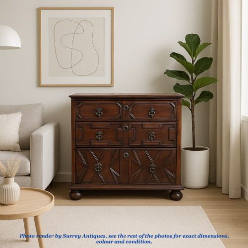 LATE 17TH CENTURY OAK CHEST OF DRAWERS CIRCA 1680 - ADDITIONAL PHOTO 8